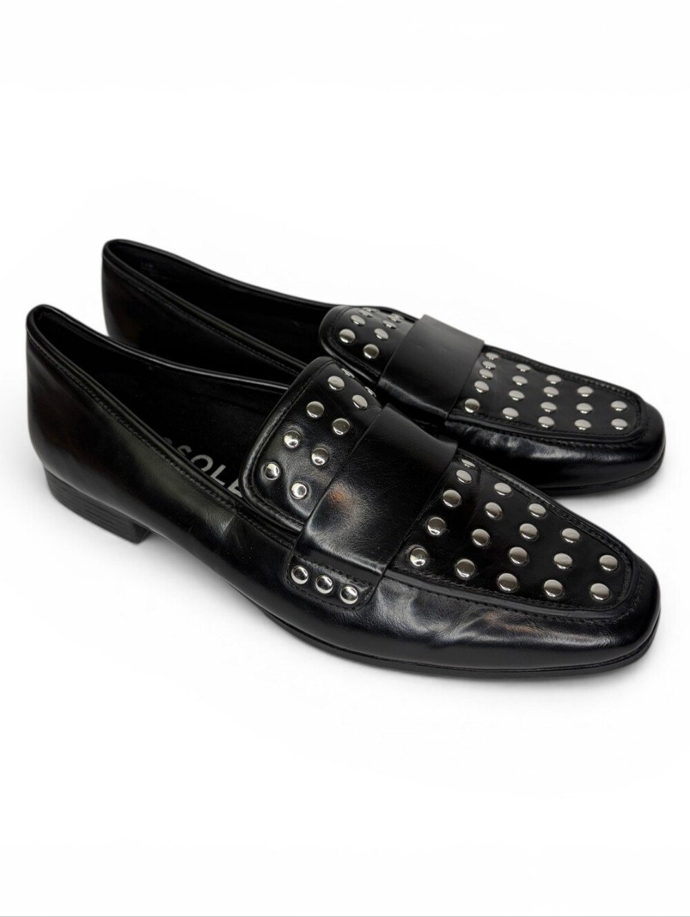 Aerosoles Prince Studded Black Loafers 9.5